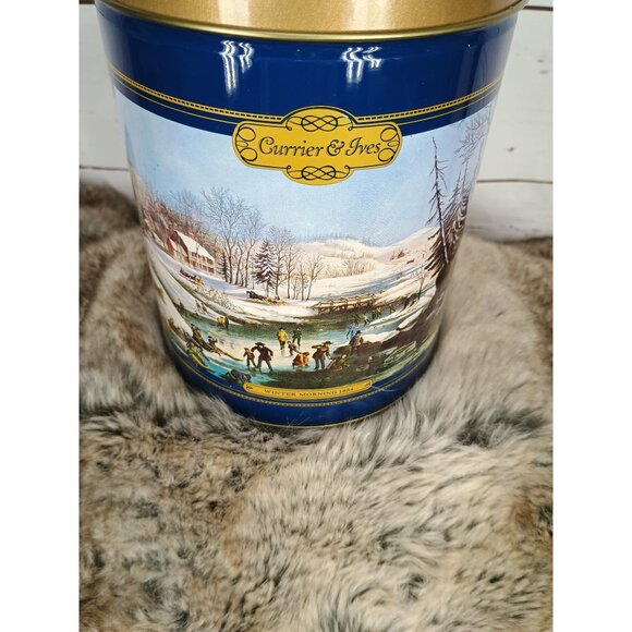 Currier & Ives "Winter Morning 1854" Popcorn Nostalgia Collectors Tin vintage - Picture 2 of 6